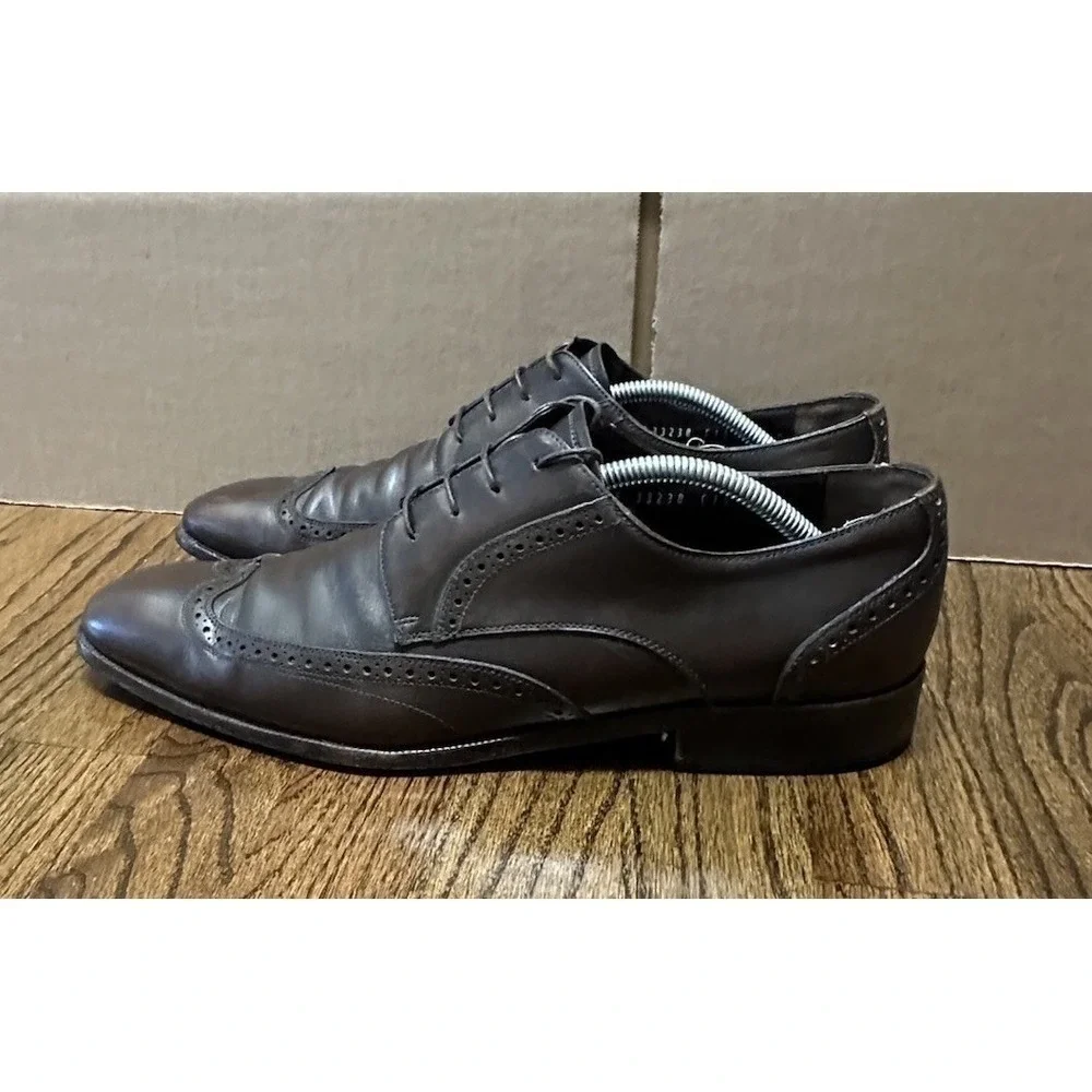 Salvatore Ferragamo Wingtip Brown Leather Dress Oxford Shoes Men's Sz 12D